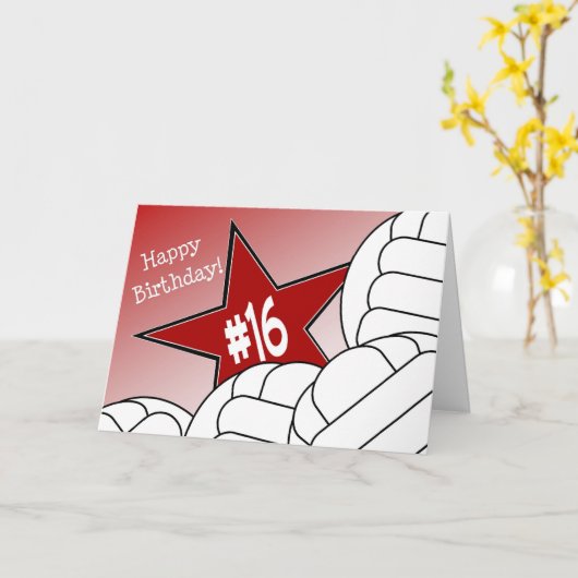 Gelukkige 16e verjaardag, volleybalster! kaart (Gele Bloem)