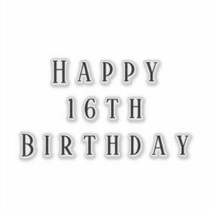 Gelukkige 16e Verjaardag Zestien Aangepaste Leefti Sticker