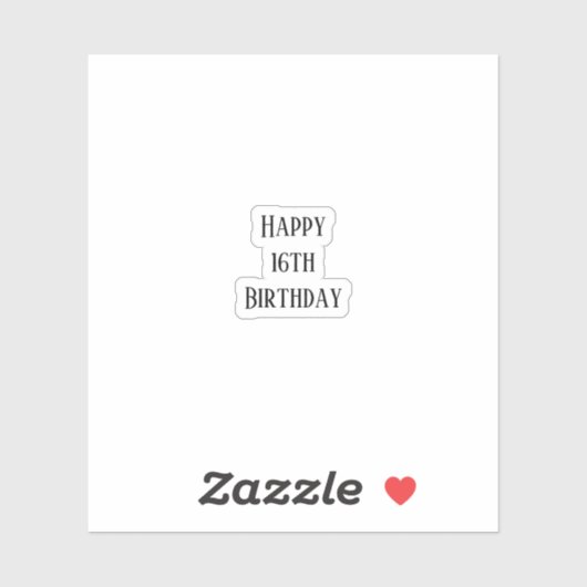 Gelukkige 16e Verjaardag Zestien Aangepaste Leefti Sticker (Vel)