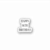 Gelukkige 16e Verjaardag Zestien Aangepaste Leefti Sticker (Voorkant)