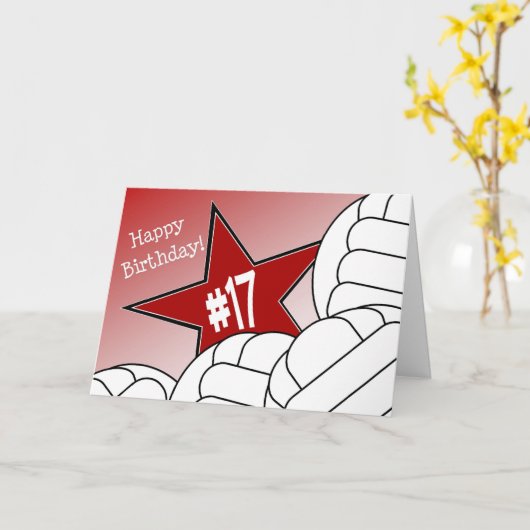 Gelukkige 17e verjaardag, volleybalster! kaart (Gele Bloem)