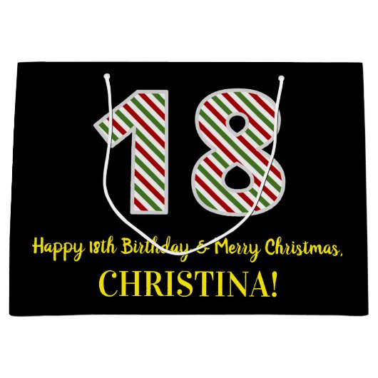 Gelukkige 18de Verjaardag & Vrolijk Kerstmis, Doua Groot Cadeauzakje (Voorkant)