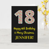 Gelukkige 18de Verjaardag & Vrolijk Kerstmis, Doua Kaart (Gele Bloem)