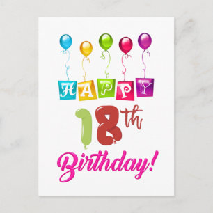 Gelukkige 18e verjaardag briefkaart