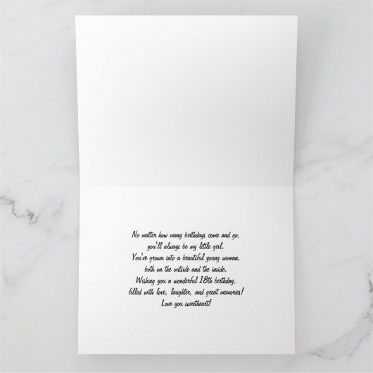 Gelukkige 18e Verjaardag Dochter-Roze Rose Bouquet Kaart (Binnen)