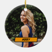 GELUKKIGE 18E VERJAARDAG Foto Fun Retro Stripboek Keramisch Ornament (Achterkant)