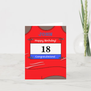 Gelukkige 18e verjaardag kaart voor een hardloper