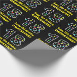 Gelukkige 18e verjaardag, Leuk Kleurrijk Sterren P Cadeaupapier<br><div class="desc">Dit leuke verjaardagsthema wikkelpapierontwerp heeft een groot getal "18" gevuld met een patroon van decoratieve stervormen van verschillende kleuren en maten, samen met het bericht "Happy 18th Birthday", en een bewerkbare naam. De achtergrond is zwart gekleurd. Verjaardags-thema inpakpapier als dit is misschien een leuke manier om een cadeau of cadeau...</div>