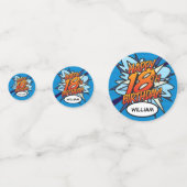 GELUKKIGE 18E VERJAARDAG Leuk Retro Stripboek Confetti (Achterkanten)