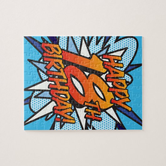 GELUKKIGE 18E VERJAARDAG Leuk Retro Stripboek Legpuzzel (Horizontaal)