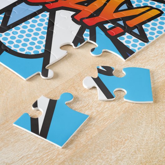 GELUKKIGE 18E VERJAARDAG Leuk Retro Stripboek Legpuzzel (Zijkant)