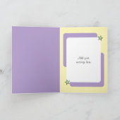 Gelukkige 18e verjaardag naam paarse geel kaart (Binnen)