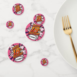 GELUKKIGE 18E VERJAARDAG Pink Fun Retro Stripboek Confetti