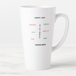 Gelukkige 18e verjaardag Schattige en Geweldige Latte Mok