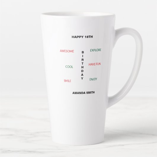 Gelukkige 18e verjaardag Schattige en Geweldige Latte Mok (Rechts)