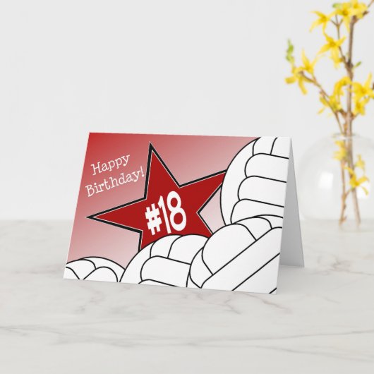 Gelukkige 18e verjaardag, volleybalster! kaart (Gele Bloem)
