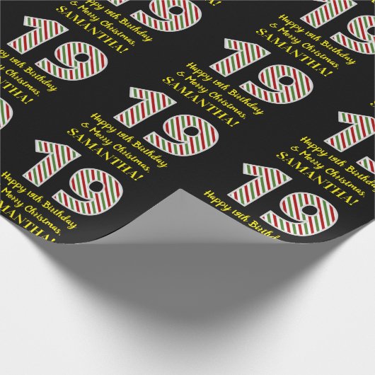 Gelukkige 19de Verjaardag & Vrolijk Kerstmis, Doua Cadeaupapier (Hoek)