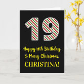 Gelukkige 19de Verjaardag & Vrolijk Kerstmis, Doua Kaart (Gele Bloem)