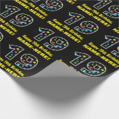 Gelukkige 19e verjaardag, Leuk Kleurrijk Sterren P Cadeaupapier (Hoek)