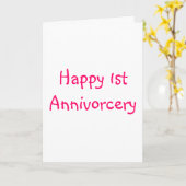 Gelukkige 1e Annivorcery Kaart (Gele Bloem)