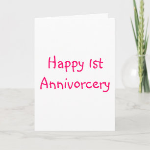 Gelukkige 1e Annivorcery Kaart