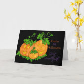 Gelukkige 1e Halloween achter-kleindochter Kaart (Gele Bloem)