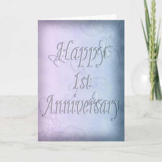 Gelukkige 1e Jubileum (jubileumkaart) Kaart (Voorkant)