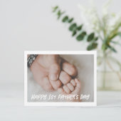 Gelukkige 1e keer vaderdag foto vaders dag feestdagenkaart (Staand voorkant)