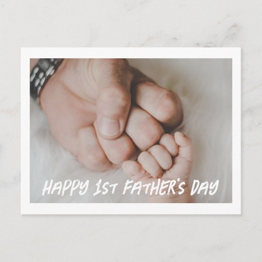 Gelukkige 1e keer vaderdag foto vaders dag feestdagenkaart (Voorkant)