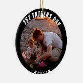 Gelukkige 1e leuke vaderdag keramisch ornament (Rechts)