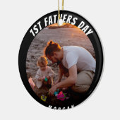 Gelukkige 1e leuke vaderdag keramisch ornament (Links)