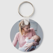 Gelukkige 1e Moederdag 2026 Baby Meisje Foto Sleutelhanger (Achterkant)