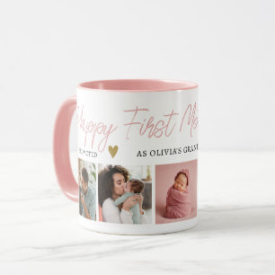 Gelukkige 1e Moederdag als oma 5 foto roze Mok