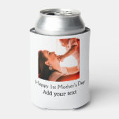 Gelukkige 1e Moederdag beste moeder ooit foto naam Blikjeskoeler (Blikje Voorkant)