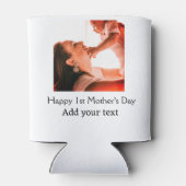 Gelukkige 1e Moederdag beste moeder ooit foto naam Blikjeskoeler (Achterkant)