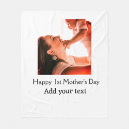 Gelukkige 1e Moederdag beste moeder ooit foto naam Fleece Deken