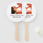 Gelukkige 1e Moederdag beste moeder ooit foto naam Handwaaier (Voorkant en achterkant)