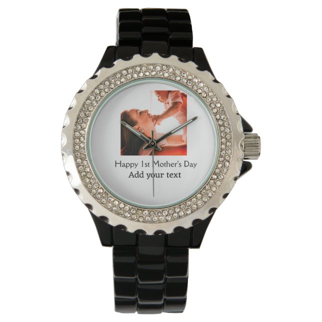 Gelukkige 1e Moederdag beste moeder ooit foto naam Horloge (Voorkant)