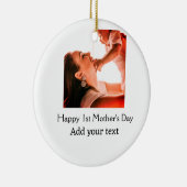 Gelukkige 1e Moederdag beste moeder ooit foto naam Keramisch Ornament (Rechts)