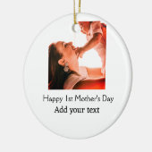 Gelukkige 1e Moederdag beste moeder ooit foto naam Keramisch Ornament (Links)