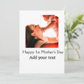 Gelukkige 1e Moederdag beste moeder ooit foto toev Feestdagenkaart (Staand voorkant)