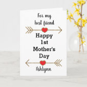 Gelukkige 1e Moederdag beste vriend Kaart (Gele Bloem)
