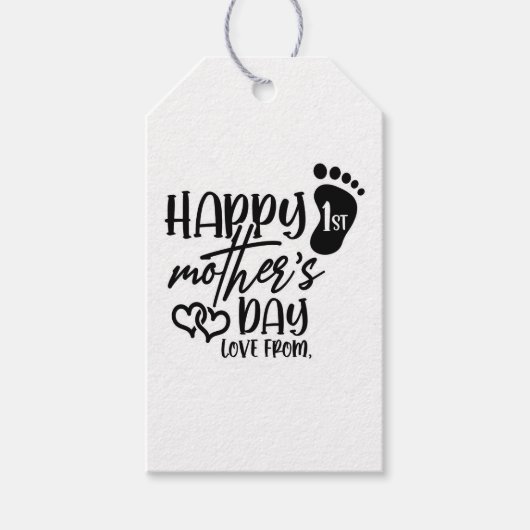 Gelukkige 1E Moederdag Cadeaulabel (Voorkant)