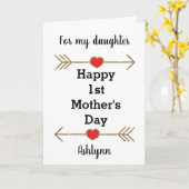 Gelukkige 1e Moederdag dochter Kaart (Gele Bloem)