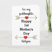 Gelukkige 1e Moederdag goddochter Kaart (Voorkant)