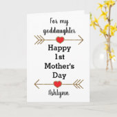 Gelukkige 1e Moederdag goddochter Kaart (Gele Bloem)