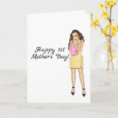 Gelukkige 1e Moederdag Kaart (Gele Bloem)