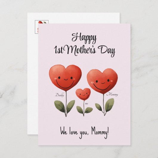 Gelukkige 1e Moederdag, Kaart van Pap & Baby, (Voorkant / Achterkant)