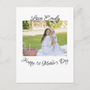 gelukkige 1e moederdag liefde foto naam kalligrafi briefkaart