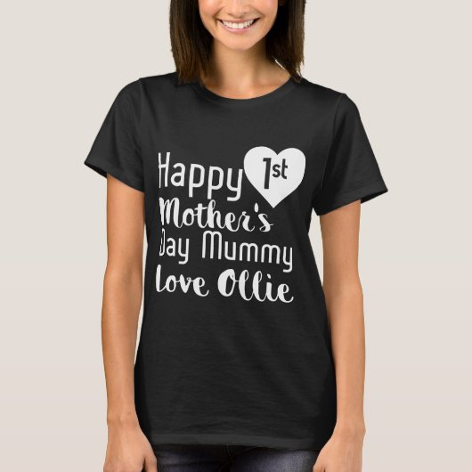 gelukkige 1e moederdag mummy love ollie dochter t- t-shirt (Voorkant)